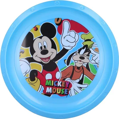 Produktbild von Mickey Mouse, Dessertteller Kunststoff BPA-frei mit Mickey und Goofy Print, Blau