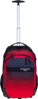 Produktbild von Schultrolley 3 Teile Set Elephant Hero Signature Trolley Rucksack Trolly Sporttasche Mäppchen Box Jungen Premium 12869 Red Cube (Rot Schwarz) tsmb