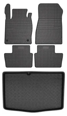 Productafbeelding van Rubberen automatten + kofferbakmat voor Nissan Juke II F16 vanaf 2019 – 5-delig, zwart, op maat – Wielganizator SolidPRO