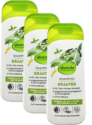 Obrázek produktu pro 3 x alverde přírodní kosmetika - Šampon s bylinkami 7 organických bylin (3 x 200 ml)