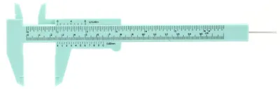 Produktbild von 150 mm hochpräzise Kunststoff-Doppelmaßstab-Messschieber-Messwerkzeug 0,5 mm (grün)