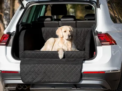 Produktbild von Hundeautositz und Hundedecke für Vordersitz/Rückbank, Transportbox für Katzen und Hunde, Hundekorb und Hundebett (Schwarz Oxford, 100x80x39 cm)