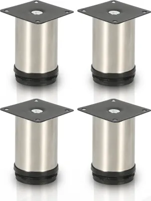Produktbild von Aopunly 4er Set Möbelfüße Tischbein Set Sofafüße Möbelbeine Bettstützen Sofafüße Schrankfuß Möbelbeine Edelstahl 100mm