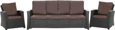 Produktbild von Gartenkissen Set für Polyrattan Braun – Sitzkissen 140x50 cm + 3x Rückenkissen 56x50 cm – Auflagen für 4-5 Sitzer Gartensofa & Gartenstuhl/Sessel