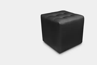 Zdjęcie produktu dla Pufa z Eko-skóry Faro – Pikowana Kostka w Kratkę 40x40