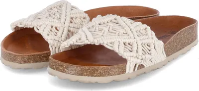 Produktbild von Verbenas Pantolette Weiß Raga Textil Weite Normal anatomisches Fußbett Sommer luftig spanische Handwerkskunst