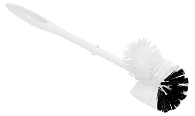 Produktbild von Toilettenbürste aus PVC mit Randreiniger, 8 cm Bürste aus Kunststoff, schwarze Kopfspitze