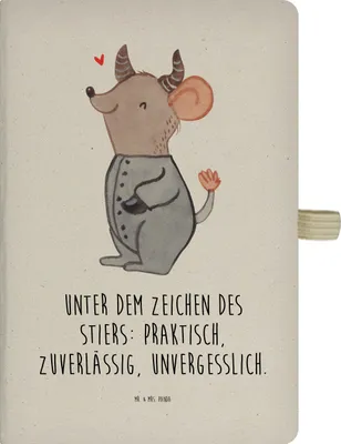 Produktbild von Mr. & Mrs. Panda notizbuch Stier Astrologie - Transparent - Geschenk, Journal, Sternzeichen, Kladde, Tierkreiszeichen, Adressbuch, A5, Geburtstagsgeschenk, Tagebuch