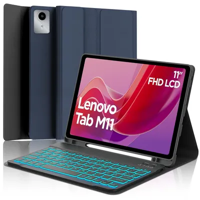 Zdjęcie produktu dla Etui z klawiaturą dla tabletu 11 cali, modele TB330FU, TB330XU, kolor granatowy, kompatybilne z Tab M11
