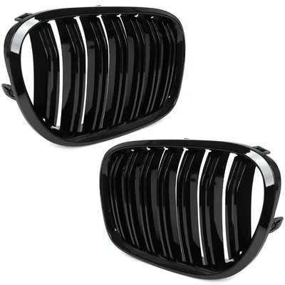 Productafbeelding van Sportgrill, voorzijde, zwart glanzend, voor BMW 7-serie (F01, F02), modeljaren 2008-2011
