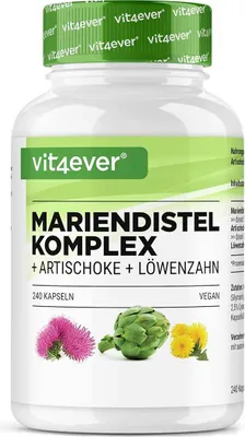 Produktbild von Vit4ever Mariendistel Artischocken Löwenzahn Komplex 240 Kapseln