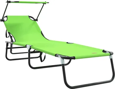 Immagine prodotto di vidaXL Lettino prendisole pieghevole verde 190 x 57 x 81 cm Oxford