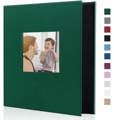 Produktbild von Fotoalbum Einsteckalbum 400 Fotos 10x15 cm Dunkelgrün Leinen Hardcover 33x27,5 cm