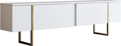Produktbild von Skye Decor, Luxe Set - White, Gold, Wohnzimmer, Wohnzimmermöbel-Set, Weiß, 180 x 47 x 30 cm