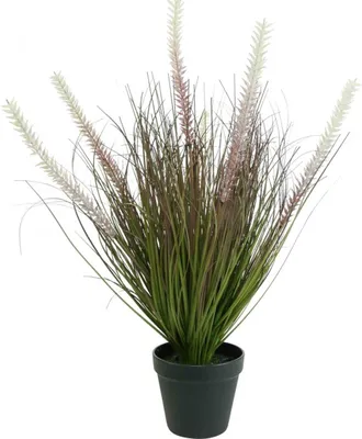 Produktbild von Kunstgras Zwiebelgras im Topf - Dekorative Kunstpflanze H57cm für Wohnzimmer, Büro & Geschäft