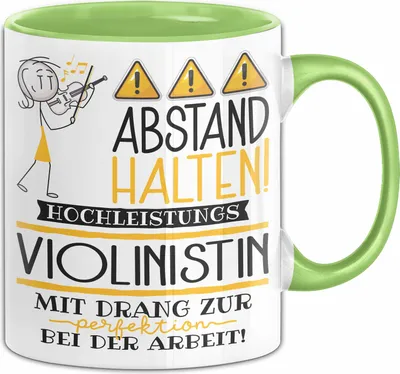 Produktbild von Violinistin Tasse Geschenk Lustig Abstand Halten Hochleistungs-Violinistin Mit Drang Zur Perfektion Bei Der Arbeit (Grün)