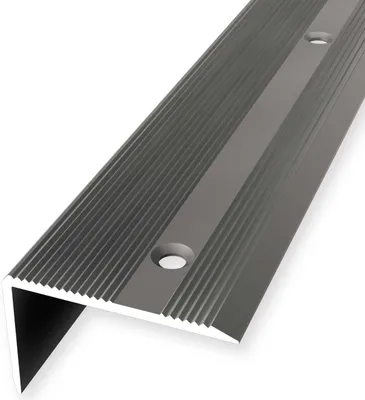 Produktbild von Treppenkantenprofil 25 x 40 x 2500 mm Treppenkante Winkelleiste Treppenprofil Aluminium eloxiert Geriffelt Versenkt Gebohrt Edelstahl Küberit