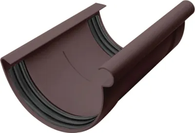 Produktbild von INEFA Rinnenverbinder halbrund, PVC NW150 / 150mm Dunkelbraun Dachrinnenverbinder, einfache Steckmontage,  Germany
