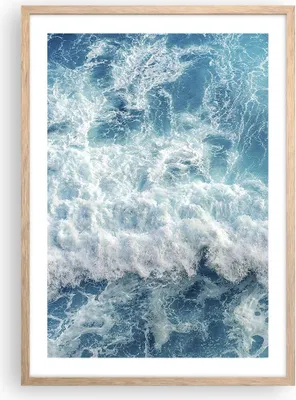 Produktbild von Gerahmtes Poster - Rahmen in heller Eiche - Meer Welle Ozean - 50x70 cm - Wand Bild - Wanddeko - Wandbilder - Kunstposter - Wandposter - Bilderrahmen - Bilder - Kunstdruck - Wandbild - P2NPA50x70-4067