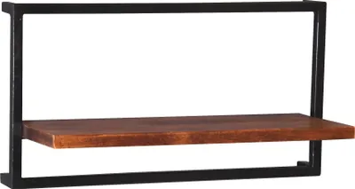 Produktbild von SIT Möbel Wandregal mit 1 Boden | Mangoholz natur | Gestell Altmetall antikschwarz | B 65 x T 25 x H 35 cm | 09247-01 | Serie PANAMA