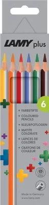 Image de Crayons de couleur triangulaires LAMY plus étui carton 6 pièces