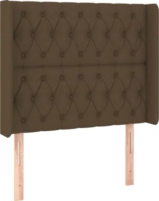 Produktbild von vidaXL Kopfteil mit Ohren Dunkelbraun 103x16x118/128 cm Stoff