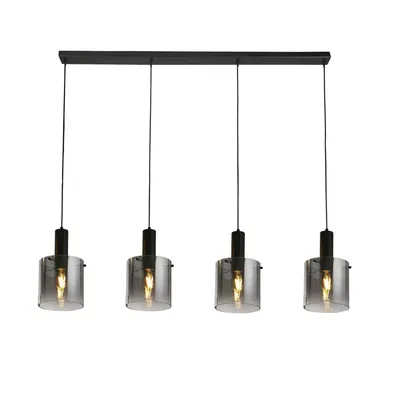Produktbild von Zeitgenössischer Kronleuchter Schweden Stahl Schwarz Glas 4 Lichter E27