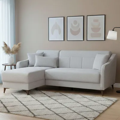 Produktbild von Dmora Ecksofa mit Schlaffunktion und Bettkasten 207x157 cm Beige