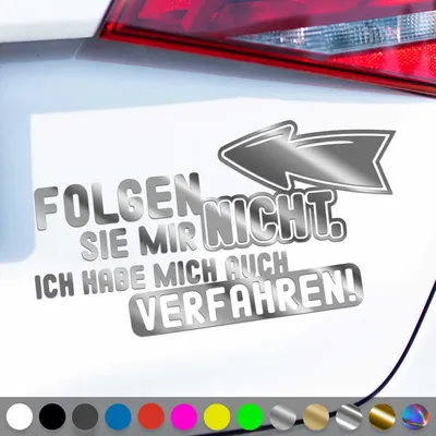 Produktbild von PantherPixel Folgen Aufkleber Sie Mir Nicht Habe Mich Verfahren Sticker Auto Geschenkidee Farbe Chrom-Silber