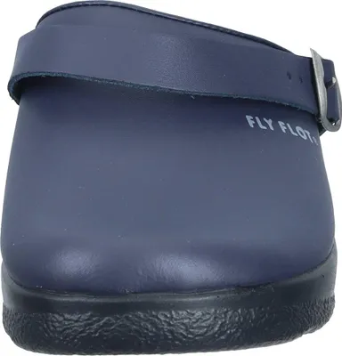 Produktbild von Fly Flot Damen Clog aus Leder mit Riemen und gepolsterter Lederdecksohle 320292, Größe:40 EU, Farbe:Blau