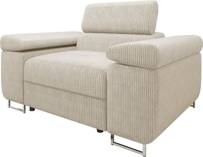 Produktbild von MIRJAN24 Sessel Torezio Cord, Polstersessel mit Einstellbare Kopfstützen, Wohnzimmer, 134x102x70-90 cm (Farbe: Poso 100)