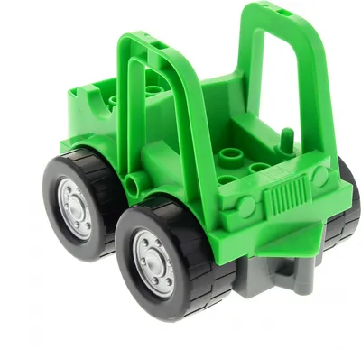 Produktbild von 1x Lego Duplo Fahrzeug Traktor hell grün klein Frontlader Kehrmaschine 41927c01