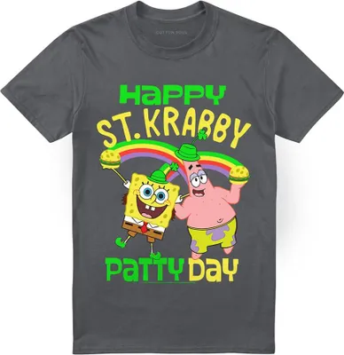Produktbild von SpongeBob SquarePants - T-Shirt für Herren/Damen Uni, St Patricks-Tag TV21478 (L) (Holzkohle)
