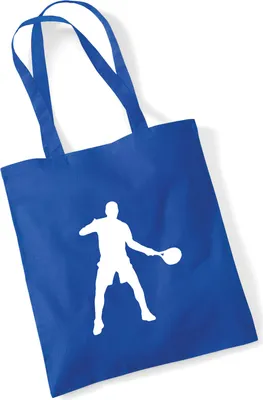 Produktbild von Huuraa Jutebeutel Tennis Silhouette 10 Liter Bright Royal Baumwolle Tasche Geschenkidee