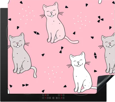 Produktbild von KitchenYeah© Herdabdeckplatte Katze - Haustiere - Mädchen - Design , 59x52cm, Küche Deko, Glaskeramikkochfeld Herdabdeckung, Abdeckplatte fùr Kochfeld