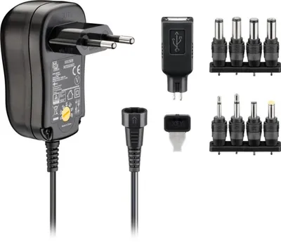 Produktbild von EcoFriendly Universal Netzteil 1000 mA 3-12 V mit 8 DC + 1 USB Adapter Netzstecker