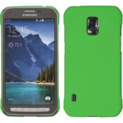 Produktbild von PhoneNatic Case kompatibel mit Samsung Galaxy S5 Active - Hülle grün gummiert Hard-case Cover