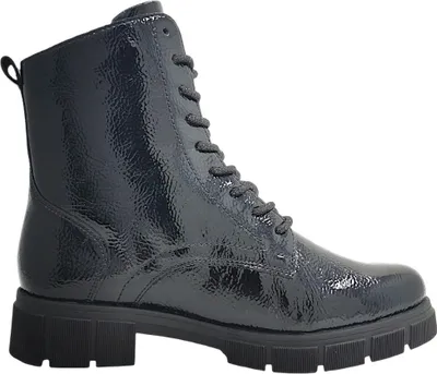 Imagen del producto de Remonte: Zapatos y botas de mujer, tipo botín con cordones, color negro, para uso casual