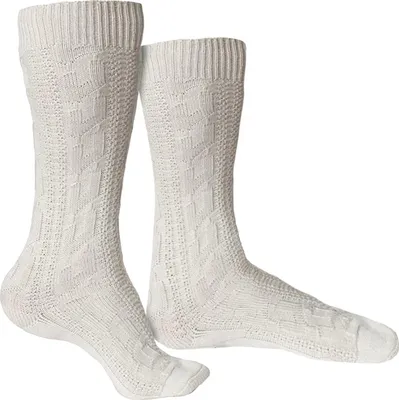 Produktbild von Traditionelle Socken 12er Pack Traditionelle Strümpfe Zopfmuster 40 cm in drei Farben Weiß, Natur, Meliert , Farbe:Natur, Größe:41-43