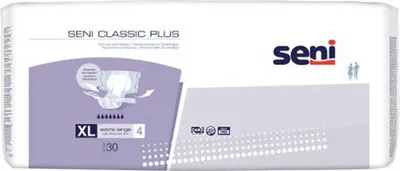 Packaging for Seni Classic Plus adult diapers.