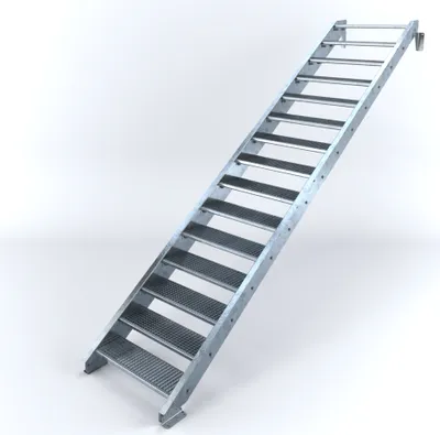 Produktbild von Stahltreppe 15 Stufen bis Höhe 300 cm, Laufbreite : 90 cm kein Geländer ST 1 (31 / 31 mm)