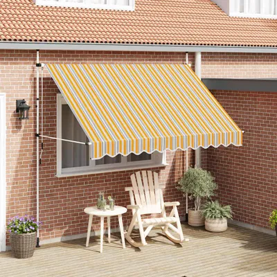 Obrázek produktu pro vidaXL ručně stahovací markýza 300 cm žlutá/modrá pruhovaná