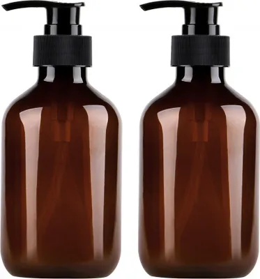 Produktbild von Stück Plastikflaschen mit Pumpe, 500 ml, nachfüllbare Plastikseifenspenderflasche für Badezimmer oder Küche, Handwaschlotionen, Shampoo, Spülung