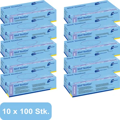 Produktbild von Meditrade NextGen - Einmalhandschuhe - Nitril Puderfrei in blau - M - 10x100Stk.