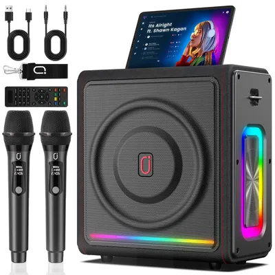Imagen del producto de Kit de karaoke inalámbrico - 300 W de potencia - - Bluetooth - Para adultos y niños
