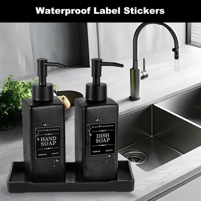 Produktbild von Schwarzes Glas Seifenspender Set - Handseifenspender - 2 Stück - 350ML