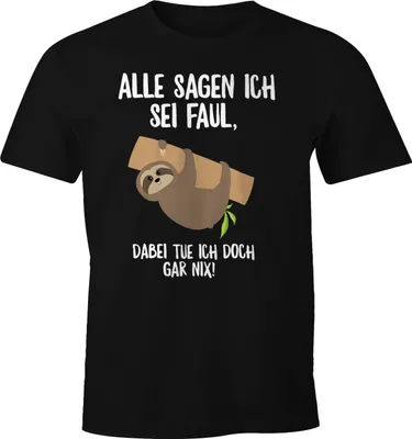 Produktbild von Faultier Herren T-Shirt Alle sagen ich sei faul, dabei tue ich doch gar nix! Fun-Shirt Moonworks® XL