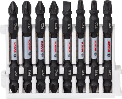 Produktbild von Pick and Click Impact Control Doppelklingenbit-Satz, 8-teilig (65mm, TORX, PH, PZ, Schlitz)