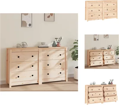 Produktbild von vidaXL Sideboard 140x35x80 cm Massivholz Kiefer -  Sideboards