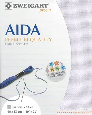 Produktbild von AIDA Zweigart precut 14 ct. Stern-Aida 3706 Farbe 5050 hellflieder, Zählstoff für Kreuzstich 48x53cm